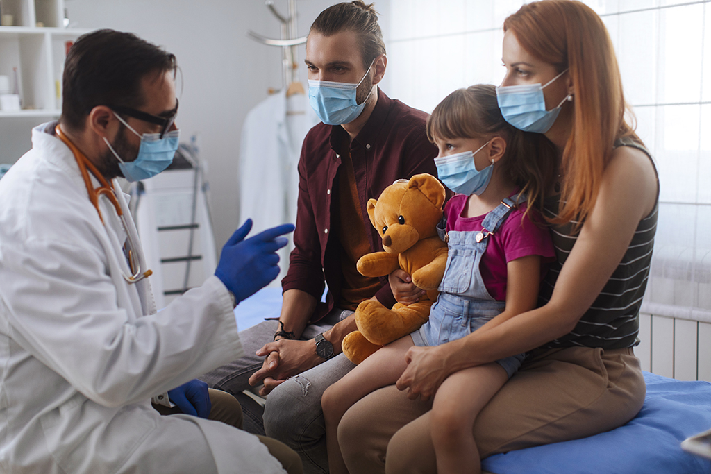 Small family at the doctor's office