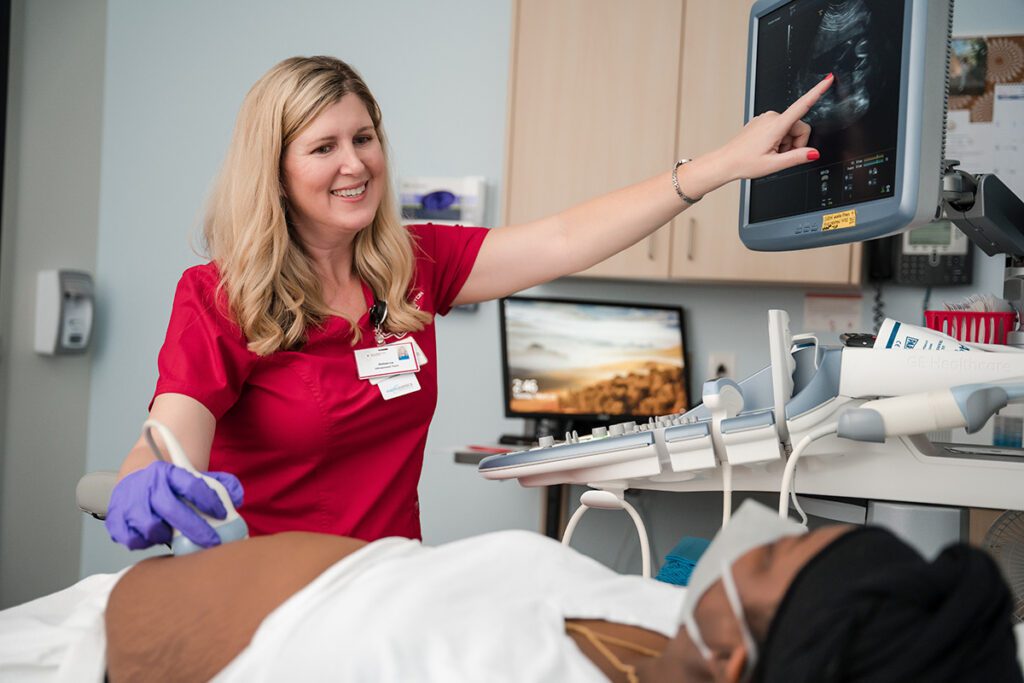 Image of a nurse doing ultrasound