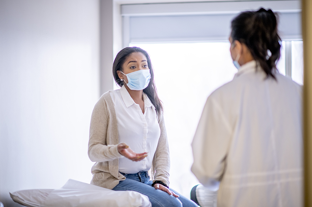 Female at medical check up at the doctor's office