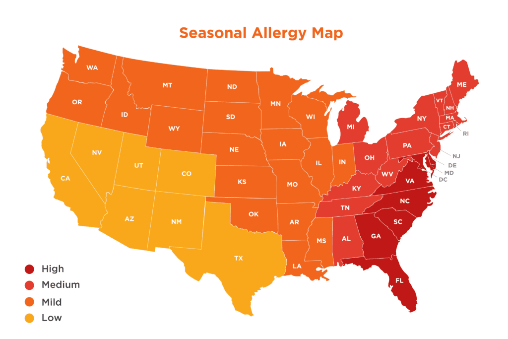 Seasonal Allergy Map Illustration
