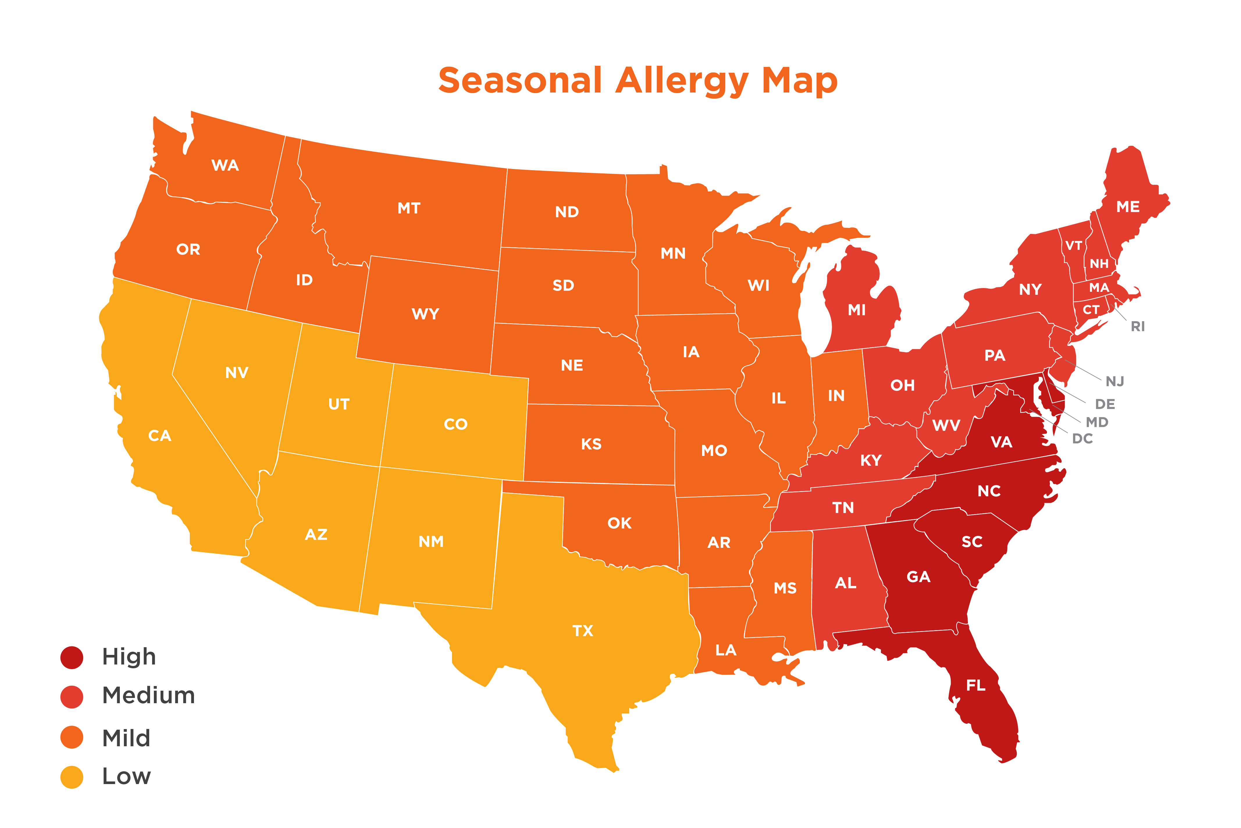 Allergy Impact Factor 2024 Map - Ami Lindsay