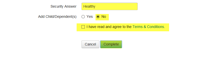 Image of Patient Portal Security Page