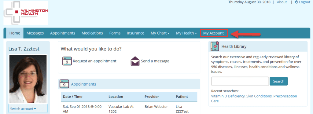 Image of Patient Portal-My Account