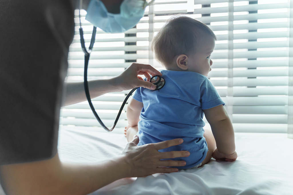 Baby at a checkup.