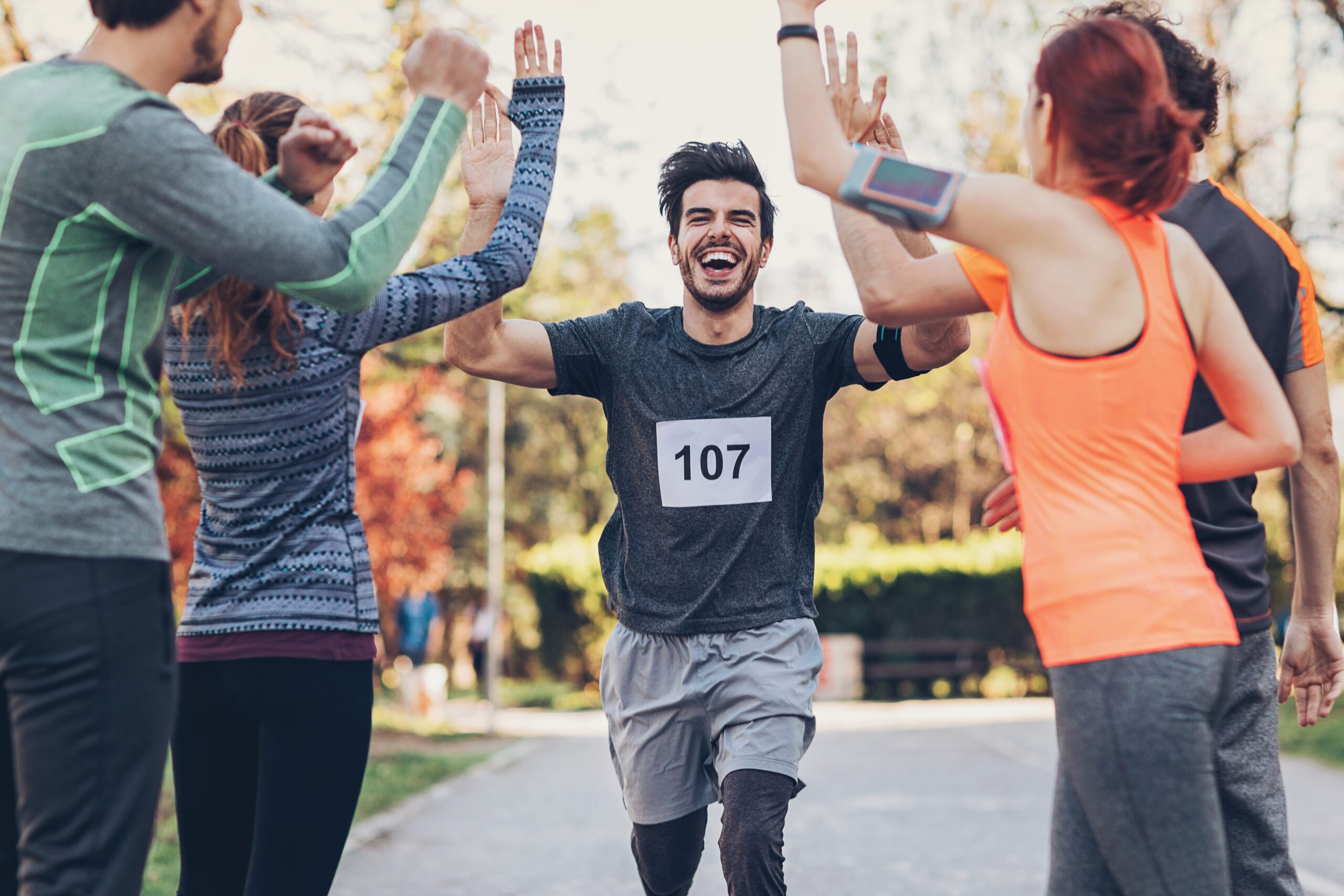 Man running a marathon