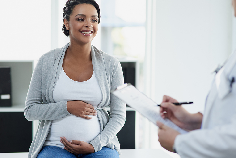 Woman at an appointment for her pregnancy