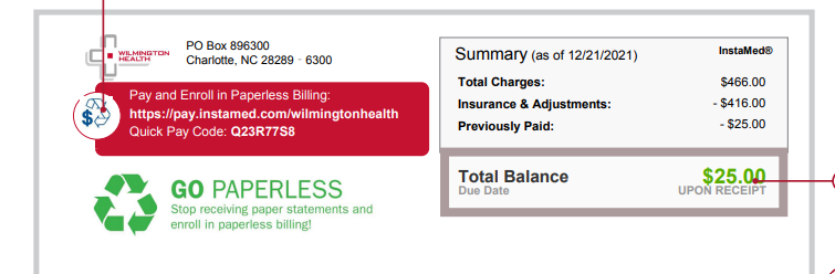 Paper billing statement