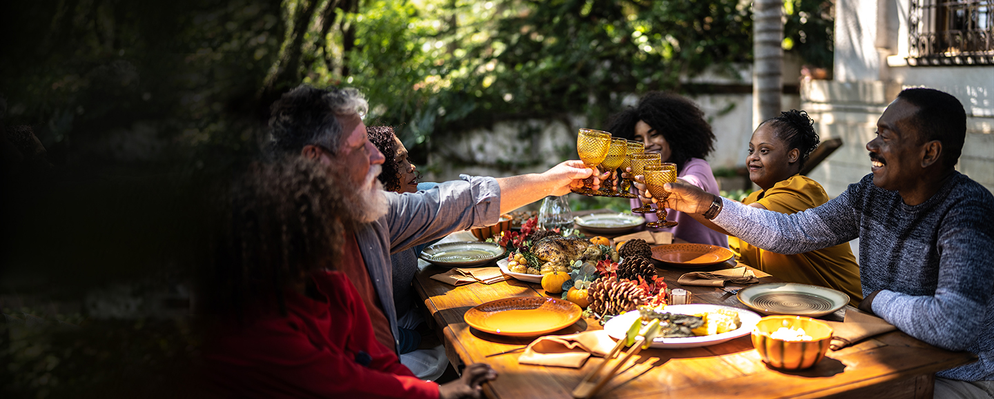 Friends gathered for dinner