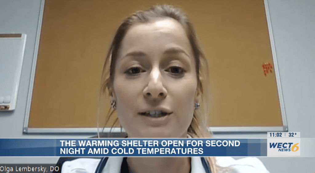 Dr. Olga Lembersky encourages people to keep warm